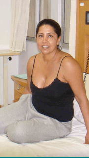 Sita relaxed the day of her cosmetic surgery for whole body liposuction